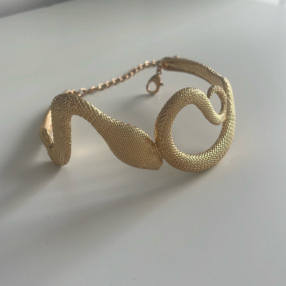 Zara adjustable gold snake choker